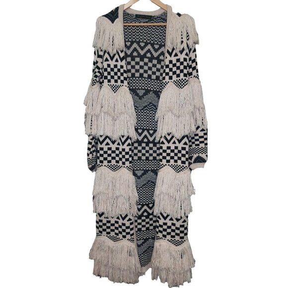 x Revolve Ash Duster House Of Harlow 1960 x Revolve Fringed Knit Cardigan XXS - Picture 6 of 15